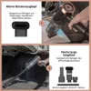Schwarzer und roségoldener Handstaubsauger fürs Auto mit verschiedenen Aufsätzen, gezeigt bei der Reinigung eines Autositzes und Kofferraums Náhľad obrázku produktu