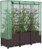 vidaXL Letto rialzato con serra in rattan 120x40x138 cm Anteprima dell’immagine prodotto 1