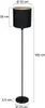 A floor lamp with dimensions indicated by measurement lines and text. Produktbild-Vorschau
