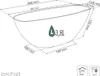 A diagram of an orchid pot with dimensions and capacity indicated. Anteprima dell’immagine prodotto