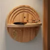 Schlüsselbrett aus Buche mit Ablage – Runder Wandorganizer Produktbild-Vorschau 8