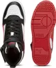 A pair of Puma RBD Game Jr Jungen sneakers, one showing the top and laces, the other showing the sole. Produktbild-Vorschau