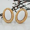 Clip Ohrring 30x21mm oval weiß mit Rahmen goldfarbig Produktbild-Vorschau 2