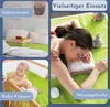A collage of images showing a bed in a guest room, a baby in a crib, and a person receiving a massage. Produktbild-Vorschau