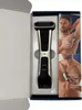 A body groomer is displayed in its packaging, with accompanying marketing images of a man using the product. Podgląd zdjęcia produktu