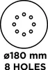 Klett-Schleifpapier 180 mm, K80, 5 Stück, mit 8 Löchern für Produktbild-Vorschau 2