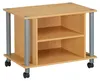 Tavolino TV Relaxdays con rotelle, 2 ripiani, supporto per Anteprima dell’immagine prodotto 8