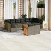 13-tlg. Garten-Sofagarnitur mit Kissen Grau Poly Rattan Produktbild-Vorschau 2