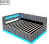 Gestoffeerd bed 140x200 cm, slaapbank met LED-verlichting, Productafbeelding-voorbeeld 11