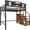 Metalowe łóżko loftowe Sweiko 140 x 200 cm, z drabinką do Podgląd zdjęcia produktu 15