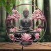 GKA XL Sonnenfänger Buddha mit Seerosen 20 cm Buntglas Produktbild-Vorschau 2