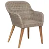 A single wicker chair with wooden legs against a white background. Náhled obrázku produktu