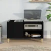 Plattenschrank Schwarz 84,5x38x48 cm Holzwerkstoff Produktbild-Vorschau 3