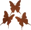 Three brown butterfly-shaped garden stakes are arranged in a triangular formation against a white background. Produktbild-Vorschau