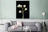MuchoWow® Poster Ein Zweig mit Orchideen auf schwarzem Produktbild-Vorschau 5