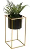 DanDiBo Blumenhocker mit Topf Metall Gold Schwarz Eckig S Produktbild-Vorschau 1