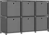 vidaXL Étagère cube avec 6 boîtes Gris 103x30x72,5 cm Tissu Voir les images du produit 8