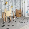Dětský koberec ZVÍŘECÍ STOPY - TÉMA LES 3D, šedý 120 cm x Náhled obrázku produktu 3