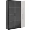 A modern cabinet with glass doors and a white side panel. Podgląd zdjęcia produktu