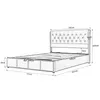 Technical drawing of a bed with dimensions. Produktbild-Vorschau