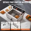 A commercial deep fryer with a chicken inside, placed on a kitchen counter with some food items around it. The image also includes close-up shots of product features. Anteprima dell’immagine prodotto