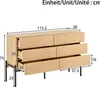 Credenza Merax con texture 3D e 6 cassetti, effetto legno,  Anteprima dell’immagine prodotto 6