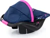 Seggiolino auto per bambole con tettuccio, blu con cuori Anteprima dell’immagine prodotto 4