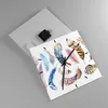 Wanduhr - Quadrat - Glasuhr - Federn Vögel Tiere Produktbild-Vorschau 2
