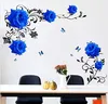 Wandtattoo Blau Rosen Ranke XL Blumen Wandaufkleber Produktbild-Vorschau 4