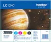 The image shows the packaging for a Brother LC1240 ink cartridge multipack, featuring an image of Jupiter. Produktbild-Vorschau