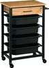 KESPER Keukenwagen – Metalen frame, zwart, 4 kunststof Productafbeelding-voorbeeld 1