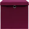 vidaXL Úložné boxy s víkem 10 ks 28x28x28 cm tmavě červené Náhled obrázku produktu 3