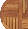 A close-up view of a round wooden tabletop with a slatted pattern. Produktbild-Vorschau
