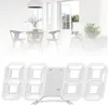 3D LED nástěnné hodiny Minimalistický bílý rám Digitální Náhled obrázku produktu 2
