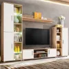 vidaXL Parete TV con luci LED rovere Sonoma e bianco Anteprima dell’immagine prodotto 2