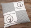 Kissen-Bezug 40x40 cm Hirsch Landhaus-Stil grau weiß Produktbild-Vorschau 1