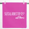 Huuraa Kissenbezug Sozialarbeiter mit Herz 40x40cm Fuchsia Produktbild-Vorschau 1