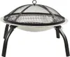 vidaXL Miska na oheň a gril 2v1 s pokrem 56x56x49 cm Náhled obrázku produktu 3