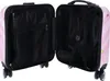 An open pink suitcase with a star pattern, showing its interior. Produktbild-Vorschau