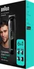 The image shows the retail packaging of a Braun Series 3 All-in-One Style Kit. A man's face is partially visible on the left, and the product itself is displayed prominently. The right side of the packaging features icons and text highlighting product feat Produktbild-Vorschau