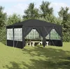 Partyzelt mit 8 Seitenwänden Anthrazit 4x4 m PE, Pavillons Produktbild-Vorschau 1