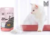 A bag of Mersjo Silica Cat Litter Sensitive is shown next to a white kitten in a pink litter box. Náhľad obrázku produktu