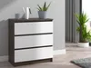 Roe Furniture | Kommode 60 cm - Weiß, Wenge - 3 Schubladen Produktbild-Vorschau 3
