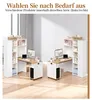 Klappbarer Schreibtisch mit Ablagen 2-in-1 Bücherregal Weiß Produktbild-Vorschau 12