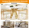 A collage showing a dining table set in a dining room, and then separate images of a living room and an office space. Voir les images du produit