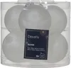 Christbaumkugeln Weiß mit Eislack Ø 6 cm aus Glas - 6er Set Produktbild-Vorschau 4
