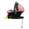 A pink and black baby car seat with a base, shown from the side against a white background. Náhled obrázku produktu