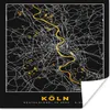 MuchoWow® Poster Köln - Gold - Karte - Deutschland 100x100 Produktbild-Vorschau 1