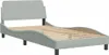 vidaXL Bettgestell "Dover" Hellgrau 100x200 cm Samt Produktbild-Vorschau 3