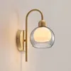 Lucande Mylah Wandleuchte mit Glasschirm, messing Produktbild-Vorschau 5